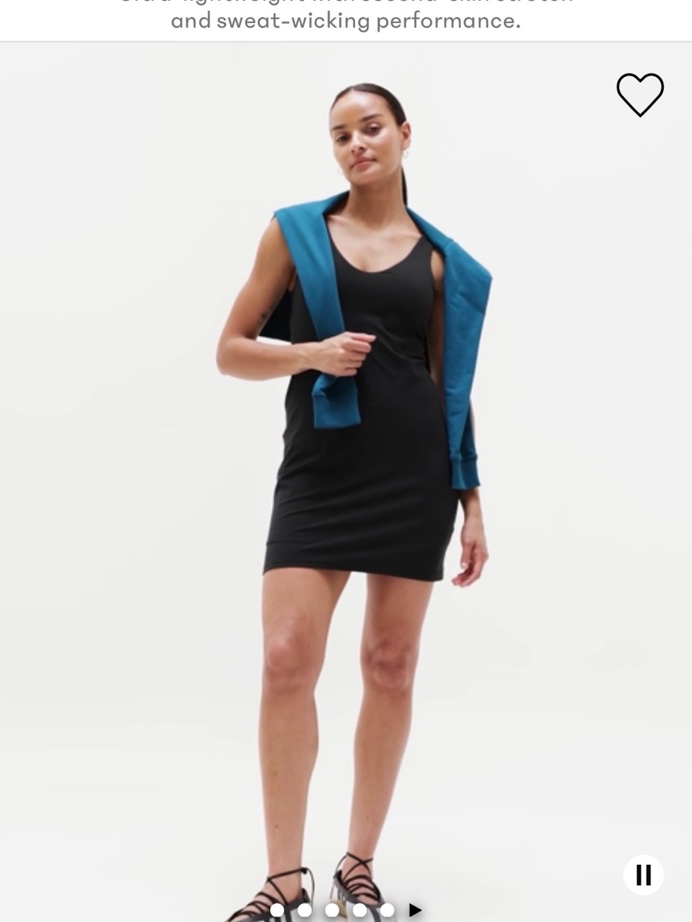 Athleta Black Transcend Sleeveless Dress - Medium Tall
